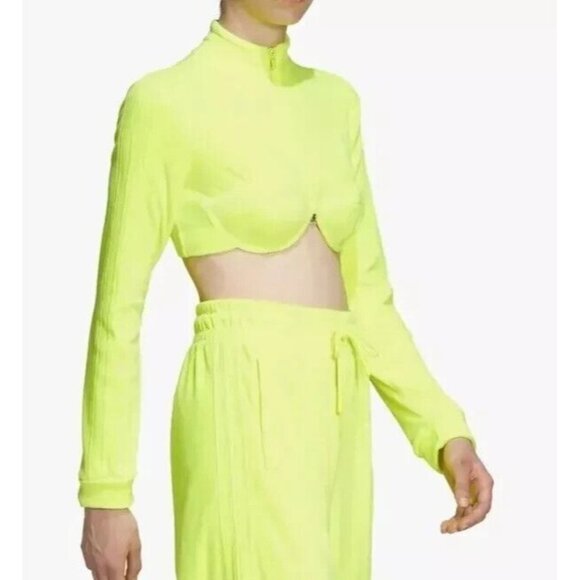 adidas x Jeremy Scott Originals Track Top Neom Yellow Size Medium H50968 - Picture 5 of 9